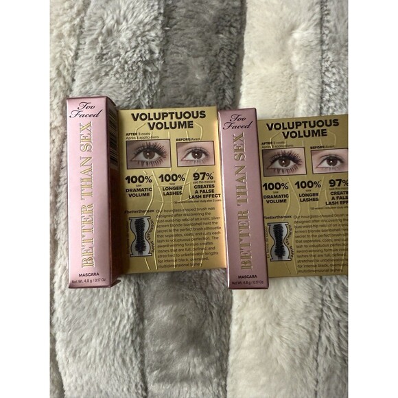Too Faced Better Than Sex Mascara -  0.17 oz / 4.8 g Each (Travel Size) - 2 PACK - Picture 1 of 4
